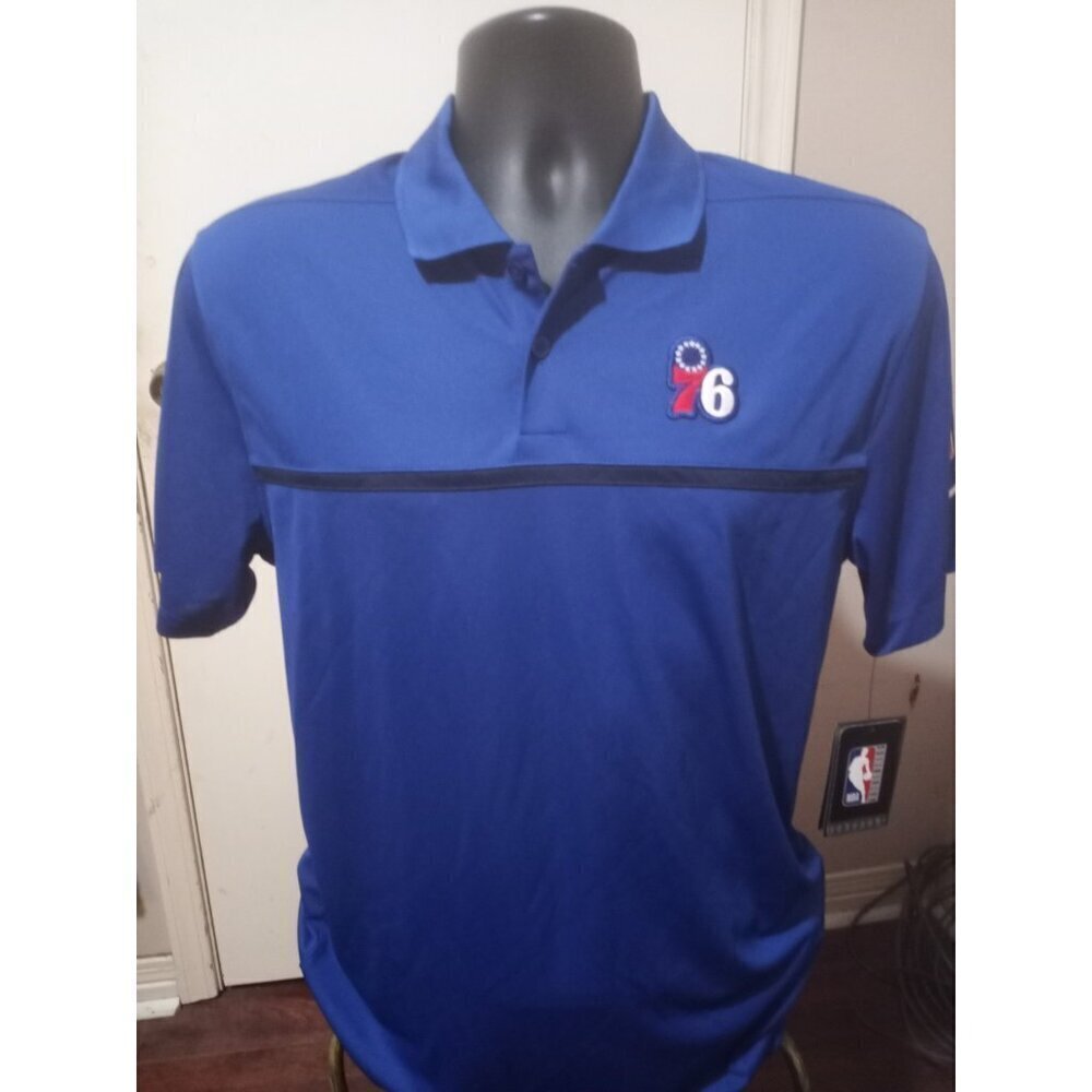 Philadelphia 76ers Nike Dri-Fit Polo Shirt Short Sleeve Men's Small S Blue New